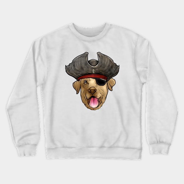 Yellow Labrador Retriever Pirate Crewneck Sweatshirt by whyitsme
